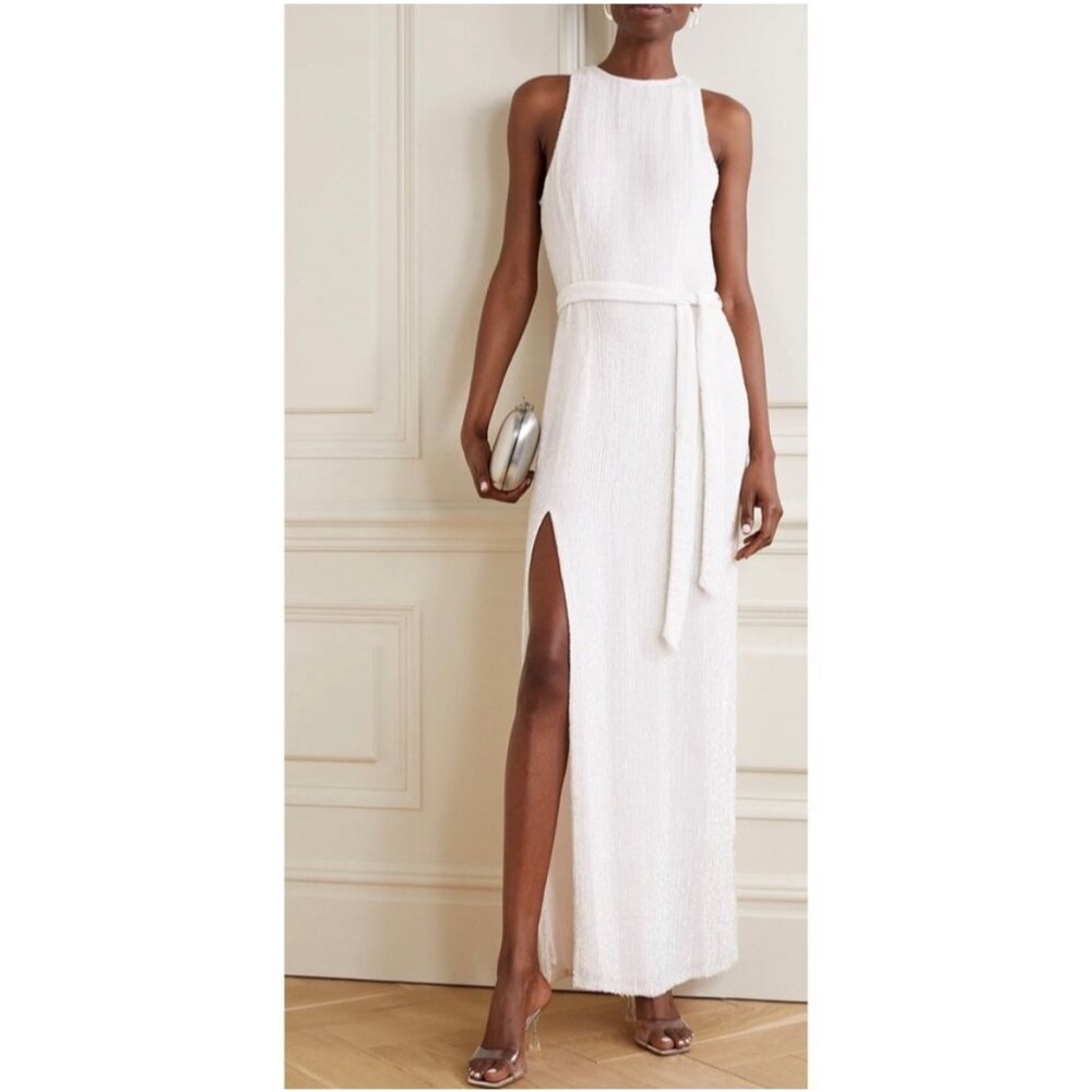 Retrofete Tilly Sequin Belted Maxi Dress